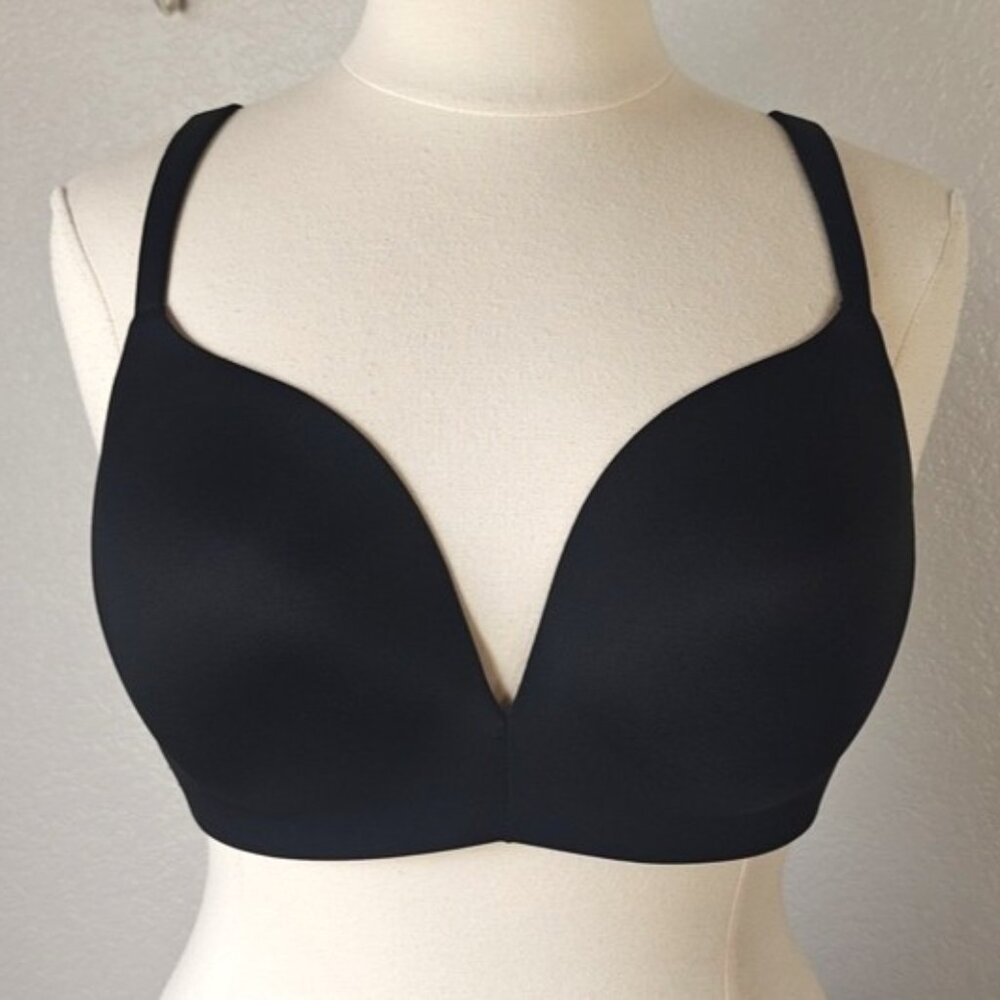 Cacique 40D Bra Smooth Black Simply Wire Free Plunge